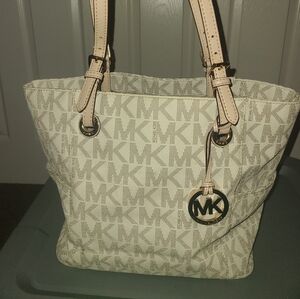 Michael Kors Cream Monogram Tote